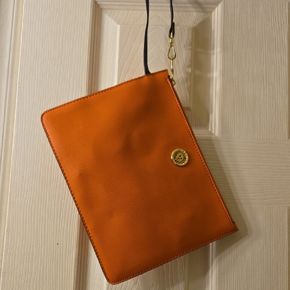 Elegant Orange Leather Crossbody Bag